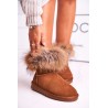 Natūralios verstos odos šilti batai Snow Fox - 5820 CAMEL