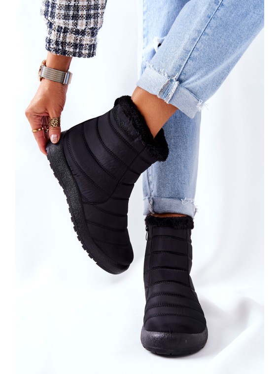 Juodos spalvos šilti žieminiai batai - 9SN26-1467 BLK