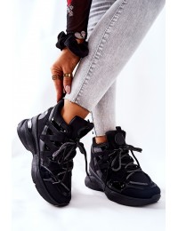 Sportinio stiliaus juodi stilingi batai - 21-12W003 BLK