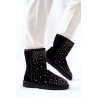 Šilti natūralios odos zomšiniai žieminiai batai Black Mariella - W8009 BLACK