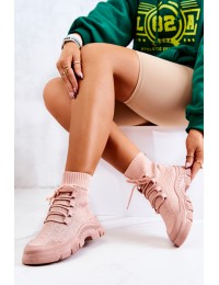 Stilingi aukštos kokybės kojinės tipo aulinukai Pink Kimberly  - A-10 PINK