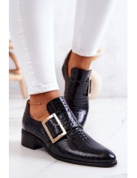 Natūralios odos juodi stilingi batai - 4144 CZARNY KROK 2