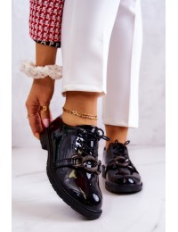 Juodos spalvos stilingi aukštos kokybės batai - HY05-323A PATENT BLK