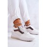 Stilingi aukštos kokybės balti Cross Jeans bateliai su platforma - JJ2R4028C WHITE