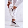 Stilingi aukštos kokybės balti Cross Jeans bateliai su platforma - JJ2R4028C WHITE