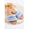 Originalaus dizaino šlepetės su perlais - 3560 BLUE