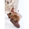Natūralios verstos odos šilti batai su natūraliu puriu kailiuku - W5820 KHAKI