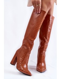 Elegantiški rudi ilgaauliai batai - X8062 CAMEL