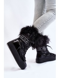 Juodi šilti žieminiai batai - FF-35/HY801 BLACK