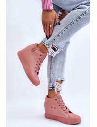 Rožiniai Big Star batai su paslėpta platforma - LL274036 NUDE
