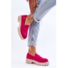 Sodrios fuksija spalvos stilingi zomšiniai batai - UK132P PEACH