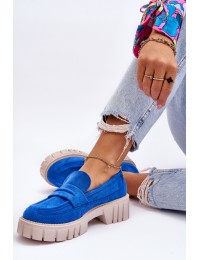 Sodrios mėlynos spalvos stilingi zomšiniai batai - UK132P BLUE