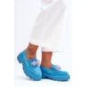 Žydri stilingi batai su dekoratyviais kristalais - JH283P BLUE
