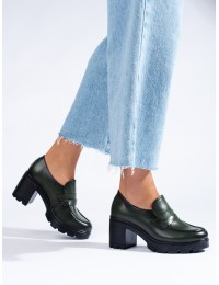 Tamsiai žali stilingi moteriški batai - 23-12154GR