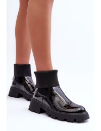 Lakuoti moteriški juodi auliniai batai Pavo - DES925M BLACK