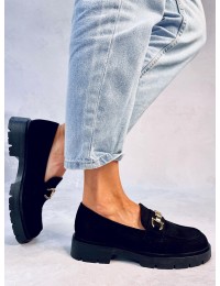 Moteriški juodi zomšiniai batai SULLY BLACK - KB 35644