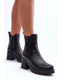 Natūralios odos juodi moteriški batai su pašiltinimu - 60429 V.CZARNY+CN
