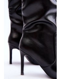Elegantiški juodi aukštakulniai ilgaauliai batai - CLS-297 BLACK