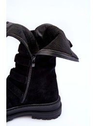 Išskirtiniai masyvaus dizaino juodi batai - NC1307 BLACK