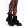 Moteriški juodi zomšiniai batai su raukinukais - NS336P BLACK