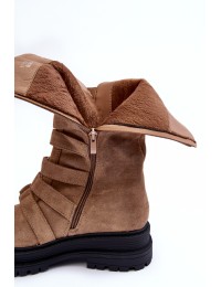 Išskirtiniai masyvaus dizaino rudi batai\n - NC1307 KHAKI