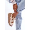 Smėlio spalvos zomšiniai sportinio stiliaus batai moterims Rohan - BL391P BEIGE