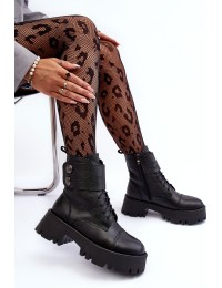 Natūralios odos stilingi juodi auliniai batai - 60454 V.CZARNY+CN