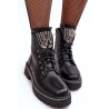 Juodi žemaauliai batai su papuošalais - NC1310 BLACK