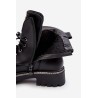 Juodi žemaauliai batai su papuošalais - NC1310 BLACK