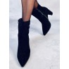 Moteriški zomšiniai aukštakulniai aulinukai batai MAHONI BLACK - KB 5708