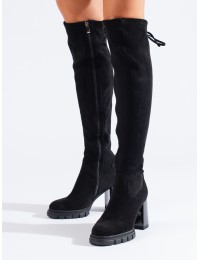 Juodos spalvos stilingi ilgaauliai batai - GD-FL3032B