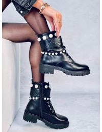 Odiniai moteriški auliniai batai su perlais ALEX BLACK - KB NC1065