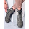 Suvarstomi zomšiniai auliniai batai su platforma BURSE GREEN - KB HB-180