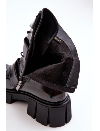 Juodi stilingi aukštos kokybės lakuoti batai - MR870-61 BLACK
