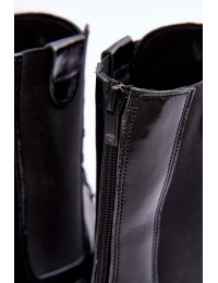 Natūralios odos stilingi suvarstomi juodi batai Nicole - 2836/038 CZARNE