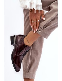 Bordo spalvos moteriški lakuoti suvarstomi batai - 58160 BU BORDOWY