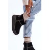 Natūralios odos šilti juodi žieminiai batai - 06257-01/00-4 CZARNY
