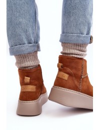 Natūralios odos šilti rudi žieminiai batai - 06257-29/00-4 RUDY