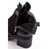 Natūralios odos GOE batai papuošti kalnų krištolu - MM2N4041 BLACK