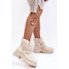 Šilti moteriški kreminės spalvos žieminiai batai - VL225P BEIGE