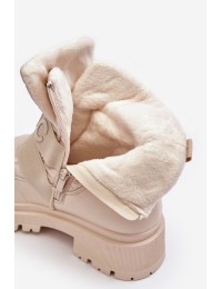 Šilti moteriški kreminės spalvos žieminiai batai - VL225P BEIGE