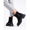 Juodi moteriški auliniai batai su pašiltinimu - 16426B