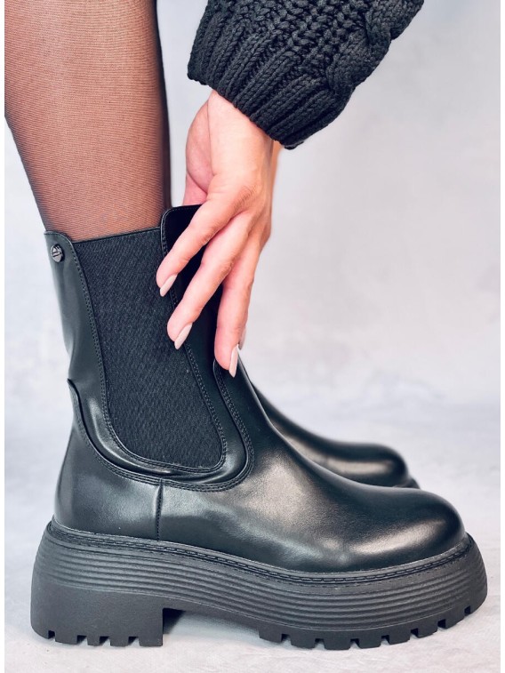 Juodi moteriški auliniai batai su platforma SHAW BLACK - KB JJ17P