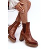 Natūralios odos rudi moteriški batai - 60440 V.KASZTAN
