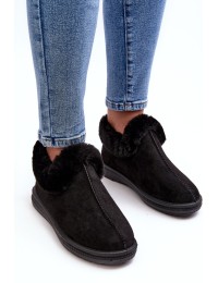 Juodi patogūs žieminiai batai su kailiuku - 23PA02-6564 BLACK