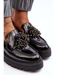 Dekoruoti juodi elegantiški moteriški batai - YL97 BLACK