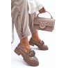 Dekoruoti rudi elegantiški moteriški batai - YL97 KHAKI