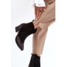 Juodi moteriški papuošti kaubojiški batai ant kulno - LQ-93 BLACK