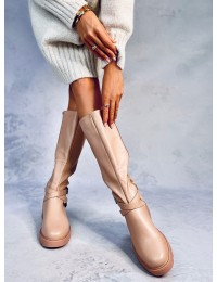 Stilingi moteriški ilgaauliai batai KHIA NUDE - KB 8510