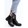 Moteriški auliniai batai su kojinių motyvu\n - KL832 BLACK